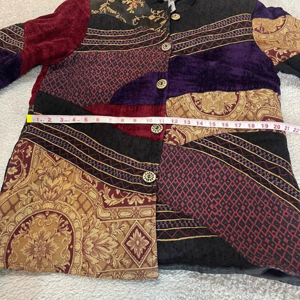 Indigo Moon Tapestry Damask Patchwork Embroidered… - image 5